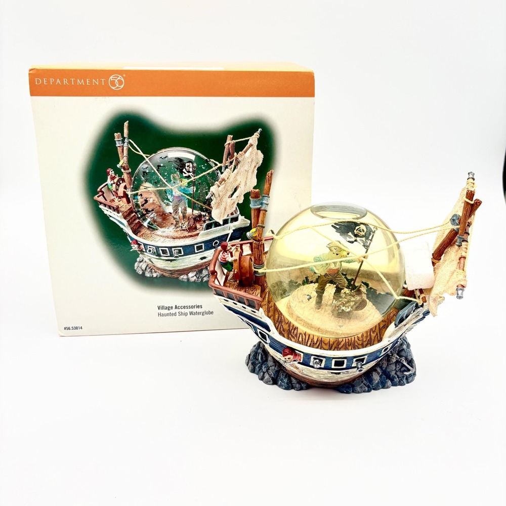 Department 56 Haunted Ship Waterglobe Halloween Village Pirates 56.53014 2001